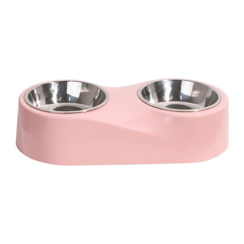 Pipitao original espesado ABS antideslizante perro cuenco desvanecimiento ∞ palabra mascota doble tazón mediano y perro grande perro de acero inoxidable