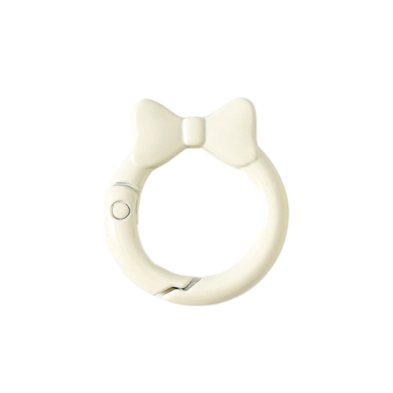 蝶結びカラースプリングバックル蝶ネクタイリング明るいスプリングリングキーホルダーDIY部品合金接続リング