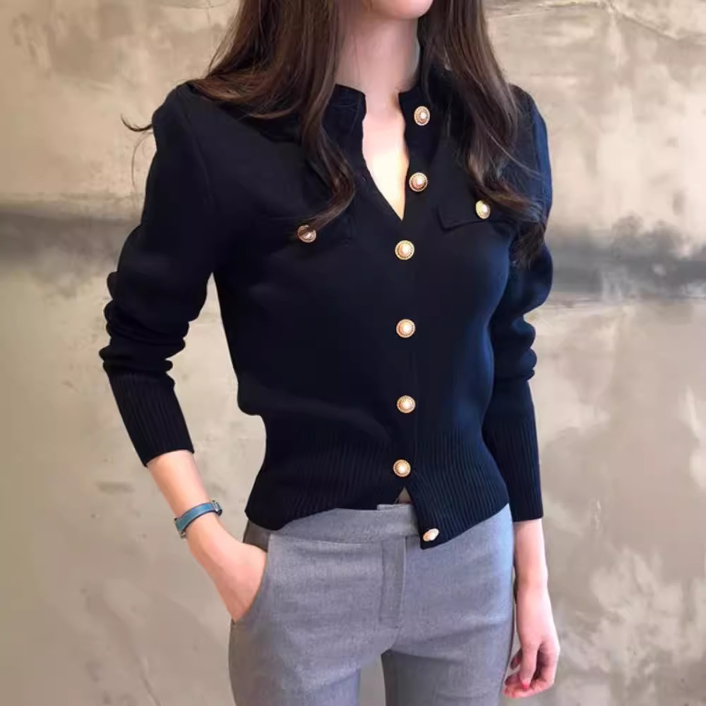 紧身针织开衫女短款厚款修身韩版秋冬新款毛衣复古长袖小外套上衣