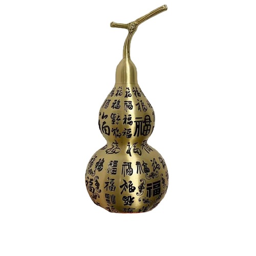 Brass Baifu gourd home ornaments to attract wealth, Nafu Kirin gourd home craftsmanship, feng shui gourd ornaments