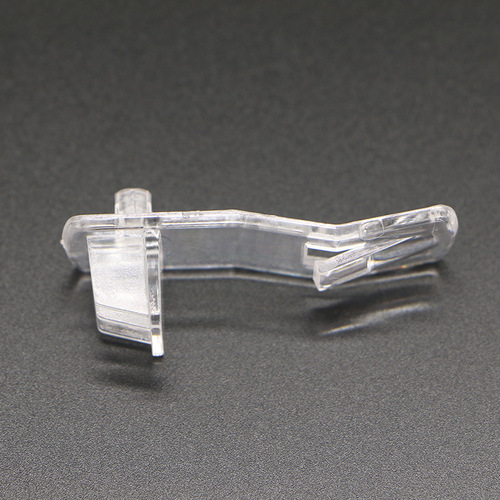 Supply of long board support curved rectangular transparent plastic shelf support partition tip cabinet furniture accessories