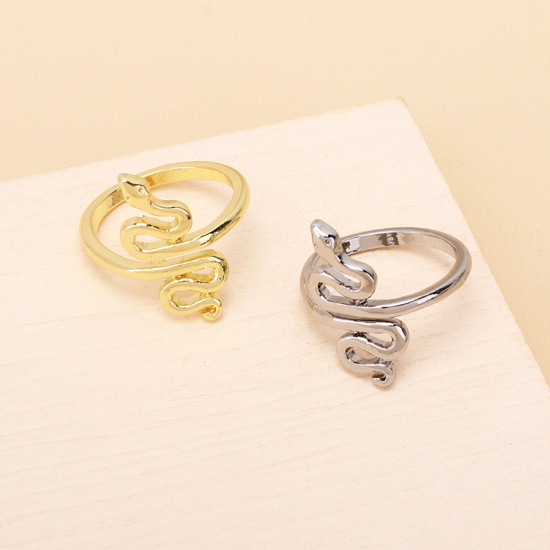 Retro Fashion Solid Color Winding Snake-shaped Ring Wholesale Nihaojewelry display picture 5