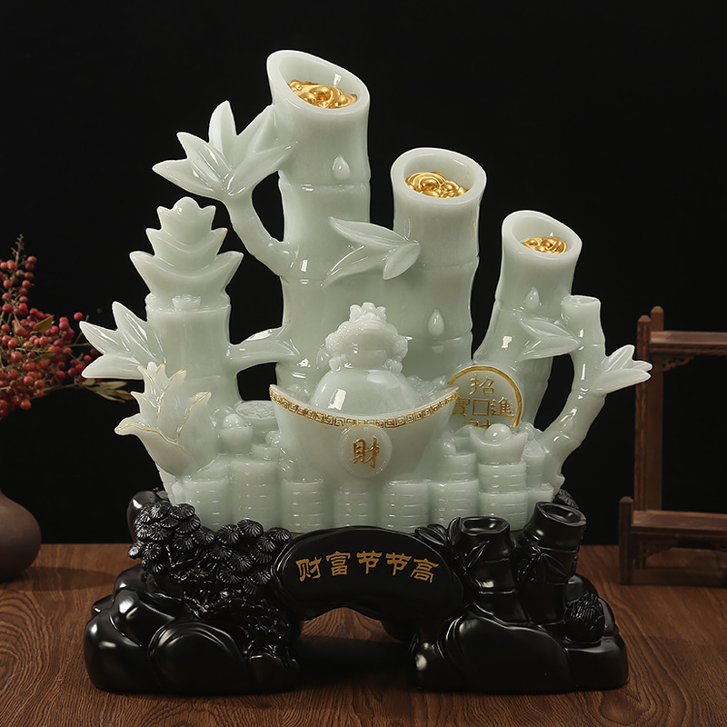 Fortune Rising bamboo decoration craft home living room office decoration store opening gift to family