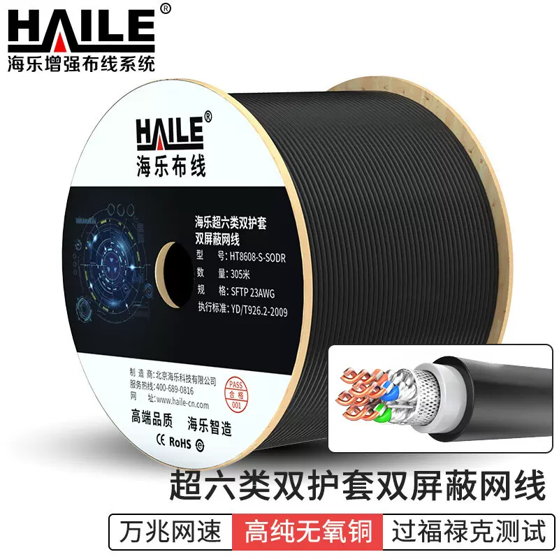 超六类室外双屏蔽网线HT8608-S-SODR
