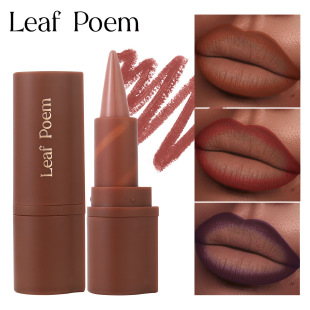 Cross Border LEAF P0EM Pointed Head Lipstick Lip Liner Matte Fog Sense Durable Waterproof 2-in -1 Lip Liner Lipstick