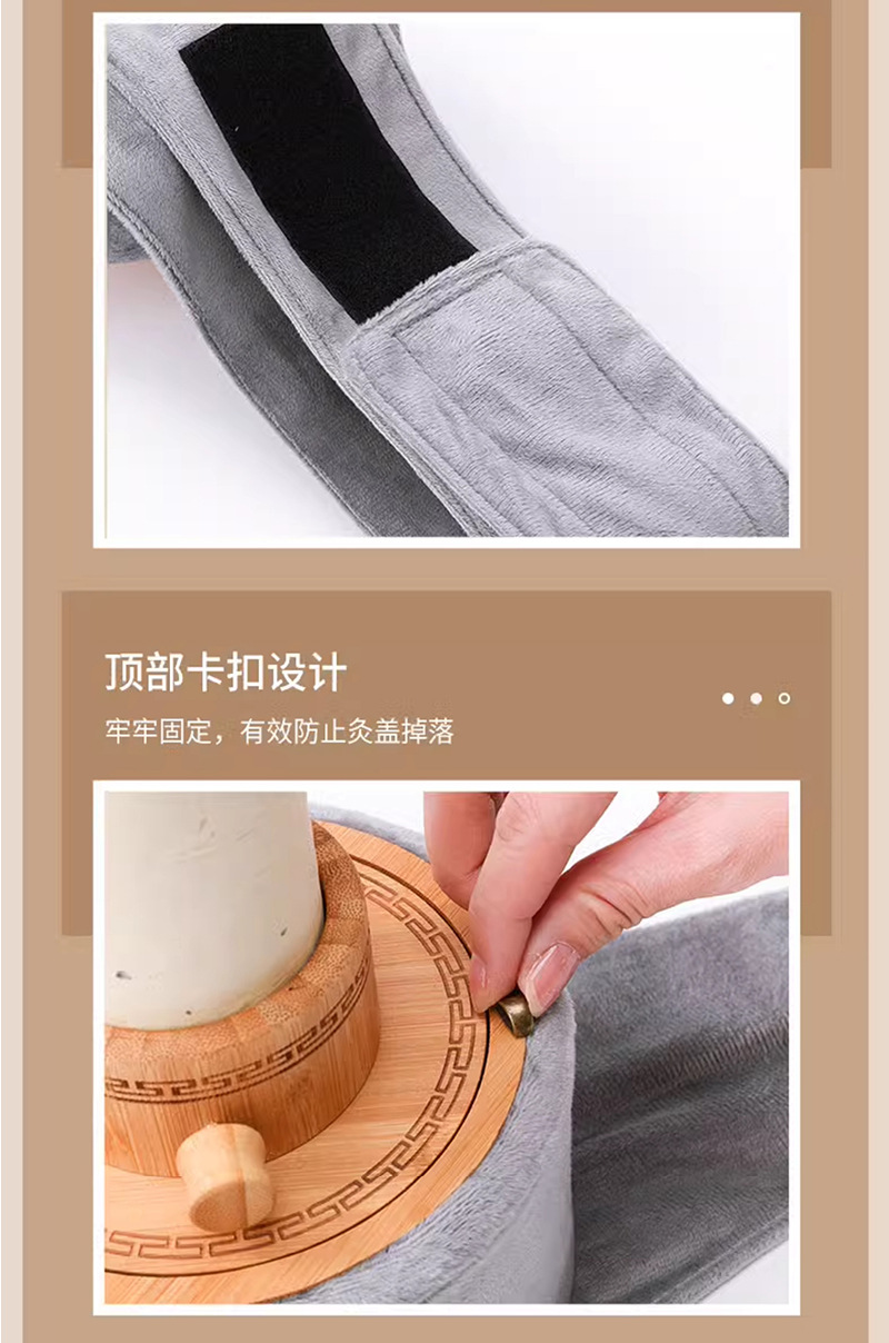 Thunder Fire Moxibustion Device Wooden Hanging Moxa Tube with 6cm Moxa Stick for Abdominal Warming preparation