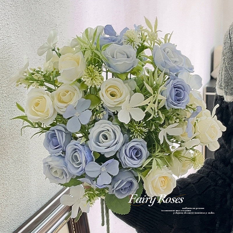インスタイルローズ造花小さな花束装飾装飾品鉢植え DIY フラワーアレンジメントリビングルーム造花装飾|undefined