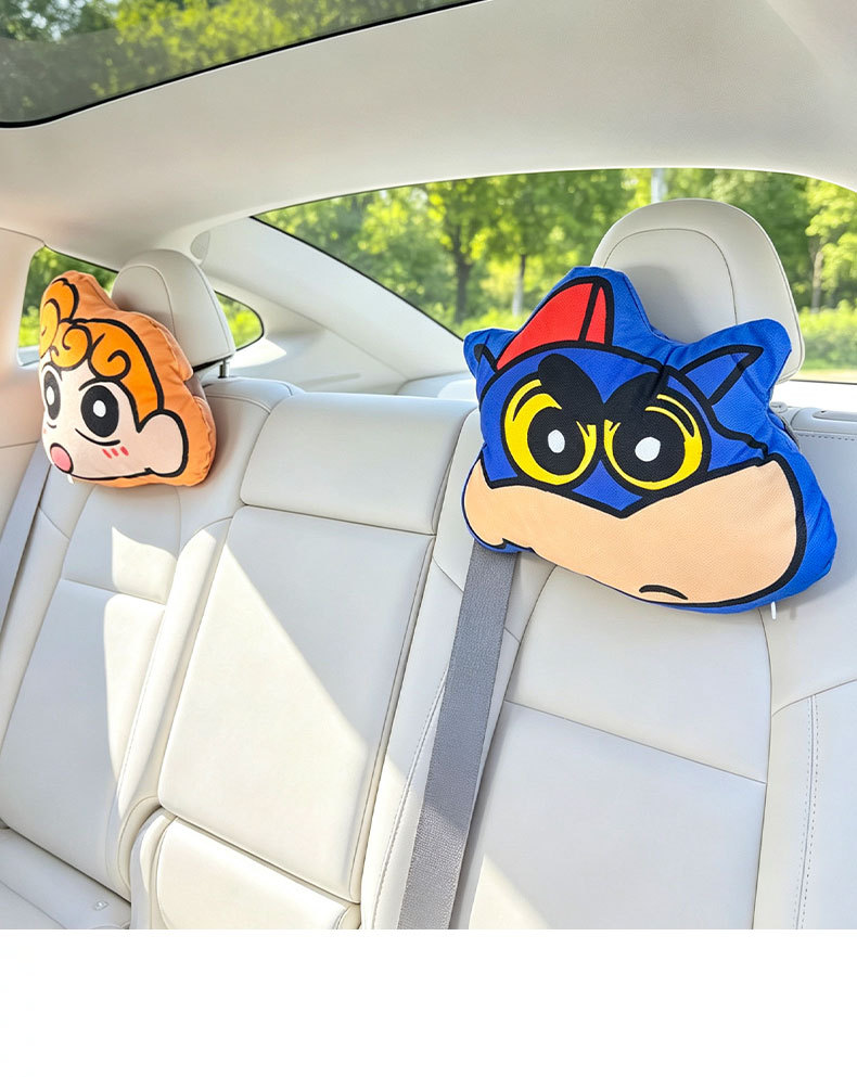 Crayon Shin-Chan Car Headrest Neck Pillow Cute Car Pillow Office Seat Cushion Lumbar Support Home Use