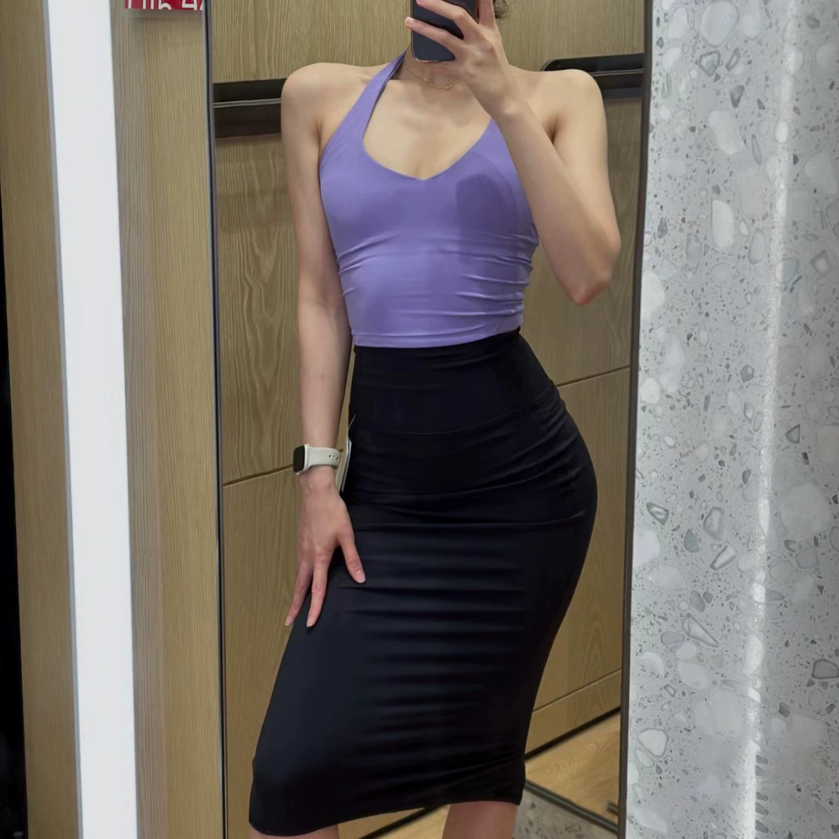 Серия S-юбка hip hip Slim-fit нулу обнаженная само-схудение талия высокая талия тонкая талия тонкое рабочее место женское полуребро Азия Камбоджа луу