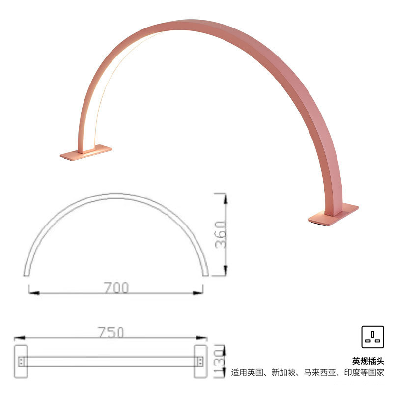 Nuevo medio mes de manicura lámpara LED protector de ojos manicura pestañas bordado lámpara de brillo de salón de belleza especial lámpara de horneado lámpara transfronteriza