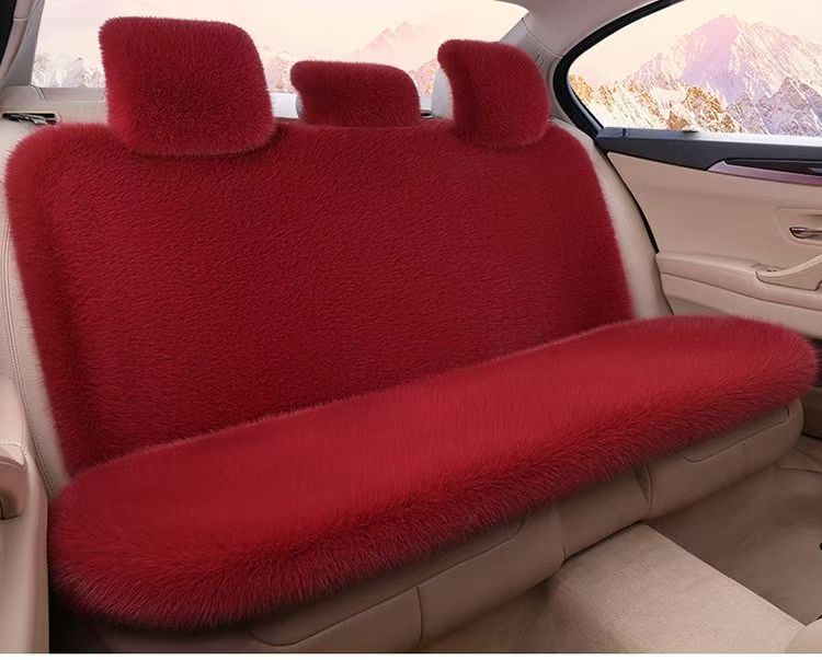 Car Seat Cushion Winter Plush Thickened Faux Fox Fur Universal Full Car Mat Winter Long Plush Warm Car Seat Cushion