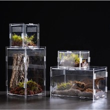 2290号亚马逊外贸亚克力爬虫宠物饲养盒宠物居住笼透明观赏笼子