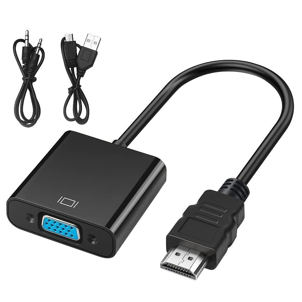 HDMI a VGA con cable de conversión de fuente de alimentación de audio cable HD HDMI a VGA cable adaptador conector de cable de conversión