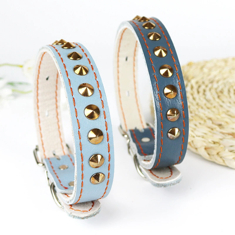 Ошейник для собак из натуральной кожи, мягкая кожаная шлейка для собак, ошейник из воловьей кожи, товары для крупных собак, оптовые поводки для собак в наличии