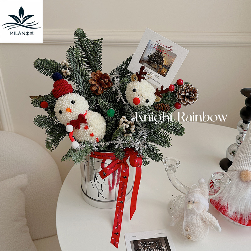 Navidad de plata brillante abrazo cubo Apple caja de regalo de Nochebuena caja de flores arreglo floral cubo caja de flores de fresa