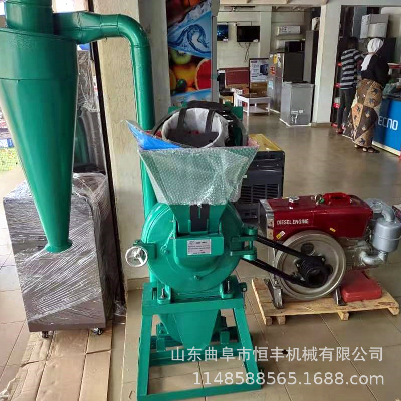 齿盘粉碎机 360型辣椒调料香料打粉机 柴电两用杂粮玉米磨面机