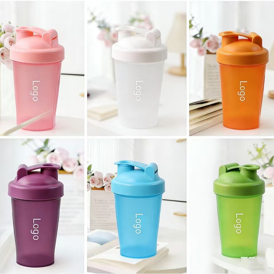 Factory Direct Sales 400ml Shaker Cup Portable Fitness Protein Powder Mixing Cup Leak-Proof Graduated Milkshake Cup Custom-Made