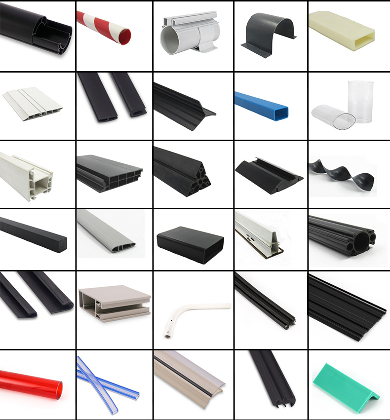 Productos de extrusión de plástico Perfil de extrusión de tira de plástico de PVC Perfil de PVC Procesamiento de extrusión de productos de dibujo