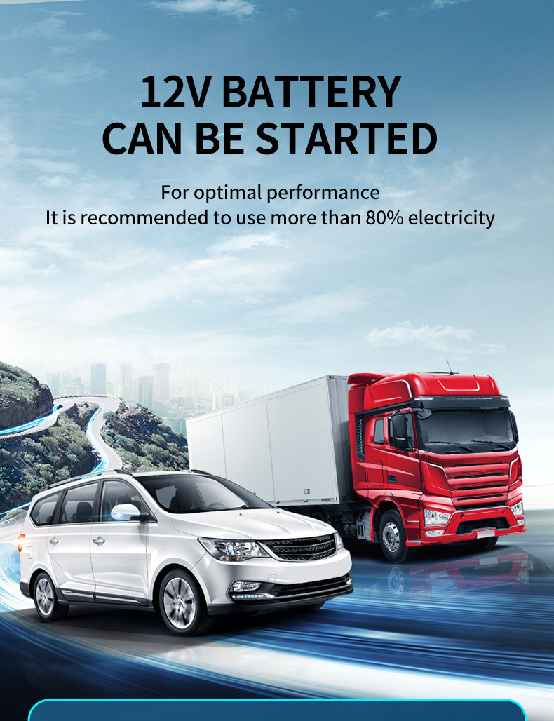 Car Air Pump, Wireless Portable Car Power Bank, Tire Inflator, Emergency Jump Starter, Cross-Border