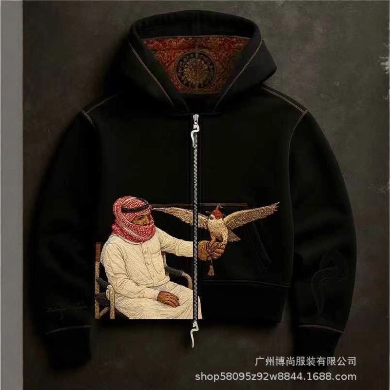 2025 Amazon Cross-Border Trendy Brand Casual Sweatshirt Hooded Fully Embroidered Jacket 2025 Amazon Cross-Border Trendy Brand Casual Sweatshirt Hooded Fully Embroidered Jacket