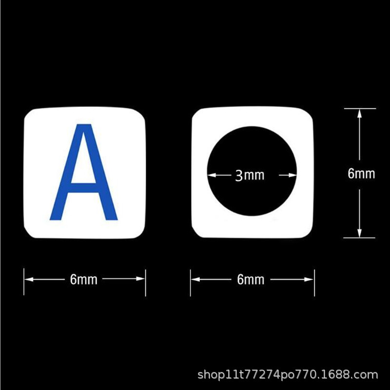 6mmアクリル散珠カラー英語滴油アルファベットビーズDIYアクセサリー子供早教ビーズ