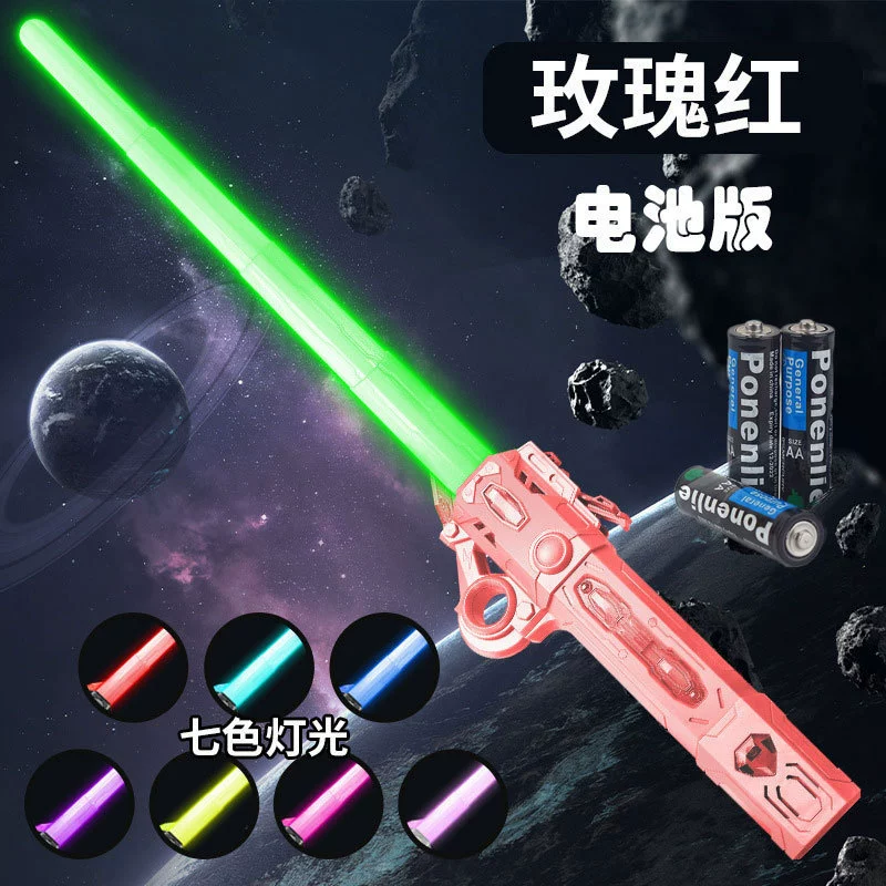 Телескопический световой меч (Patt Toys) 2 в 1 лазерная игрушка со звуковыми эффектами, аккумуляторная/варианты с батареями