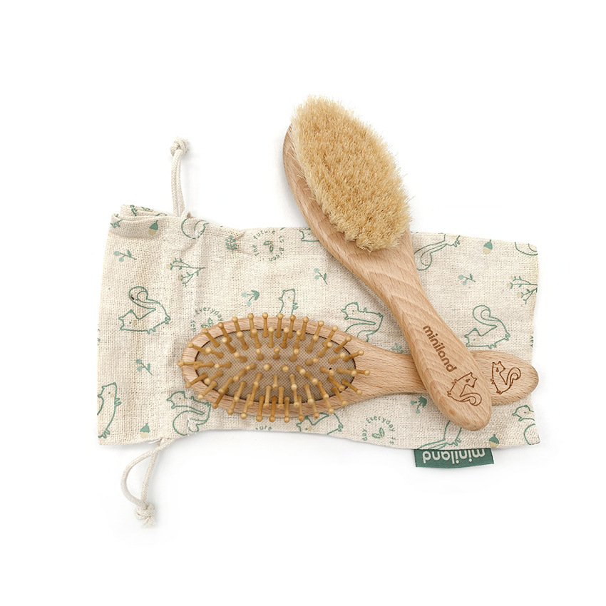 Factory-direct baby wool brush bath set baby hair comb baby bath brush silicone shampoo brush