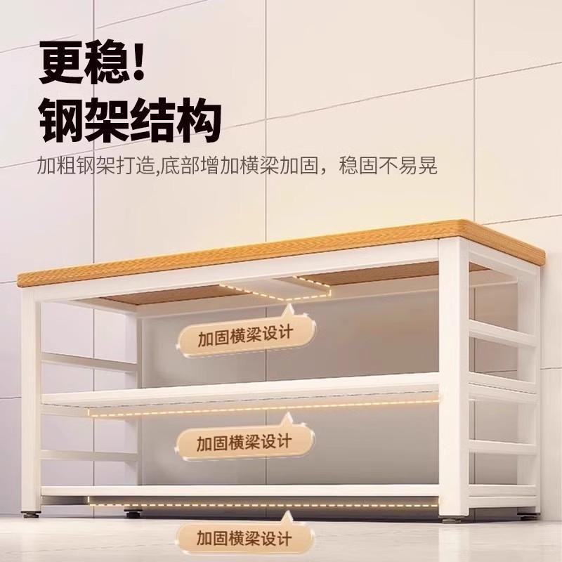 Estante de cocina personalizado estante de piso estante de libro multicapa mesa de trabajo estante de almacenamiento de microondas doméstico estante de almacenamiento multifuncional