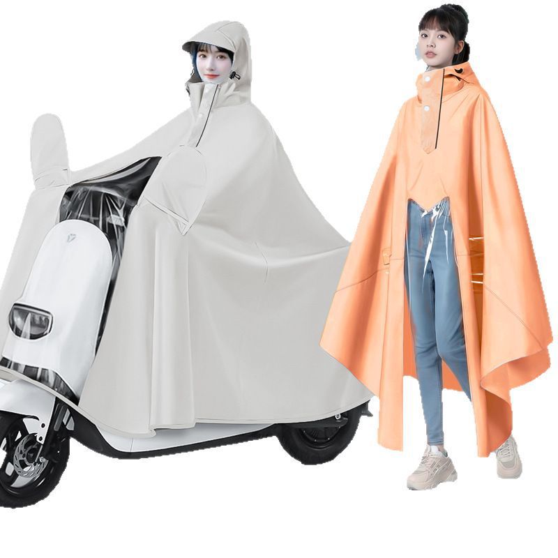 ロング電動バッテリーオートバイレインコート新しいシングルとダブルの厚みのある男性と女性の防雨サイクリングポンチョ|undefined