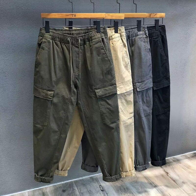 overalls men's leggings sports harem pants casual cropped pants vintage chinos cotton pants work spring and summer overalls men's leggings sports harem pants casual cropped pants vintage chinos cotton pants work spring and summer