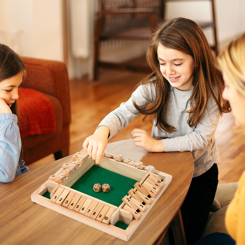 Amazon madera de cuatro lados Flip tablero juego de padres e hijos juego interactivo bar KTV juguete entretenimiento ocio vino orden image 2
