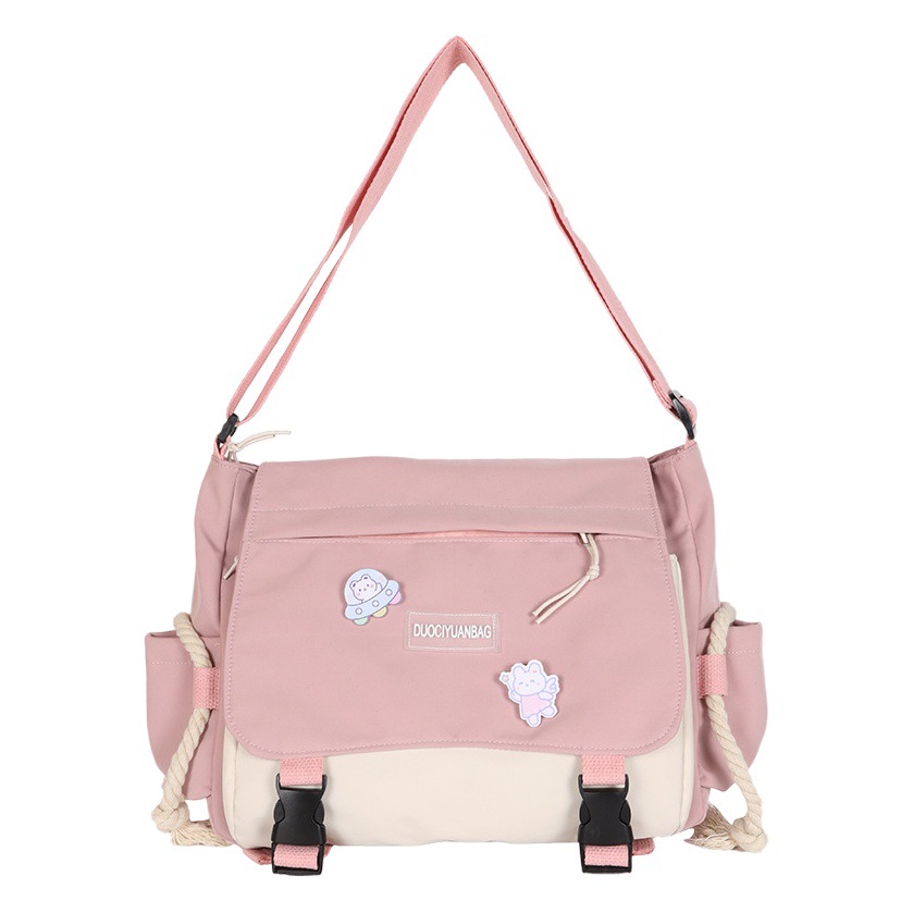 Estilo coreano ulzzang vintage fresco chica estudiante color a juego bolsa de mensajero estilo japonés todo-fósforo bolso de hombro casual