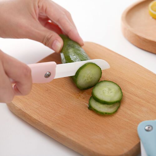 Portable folding ceramic household fruit knife portable mini ceramic knife kitchen paring knife