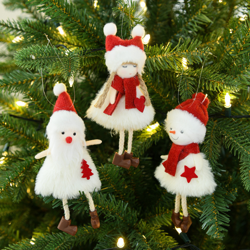 Muñeco de peluche de Papá Noel, colgante creativo para decoración de árbol de Navidad, adorno colgante, suministros para arreglos navideños