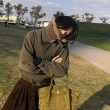韩国东大门2025冬新款复古羊羔毛翻领宽松百搭显瘦棉服夹克外套女