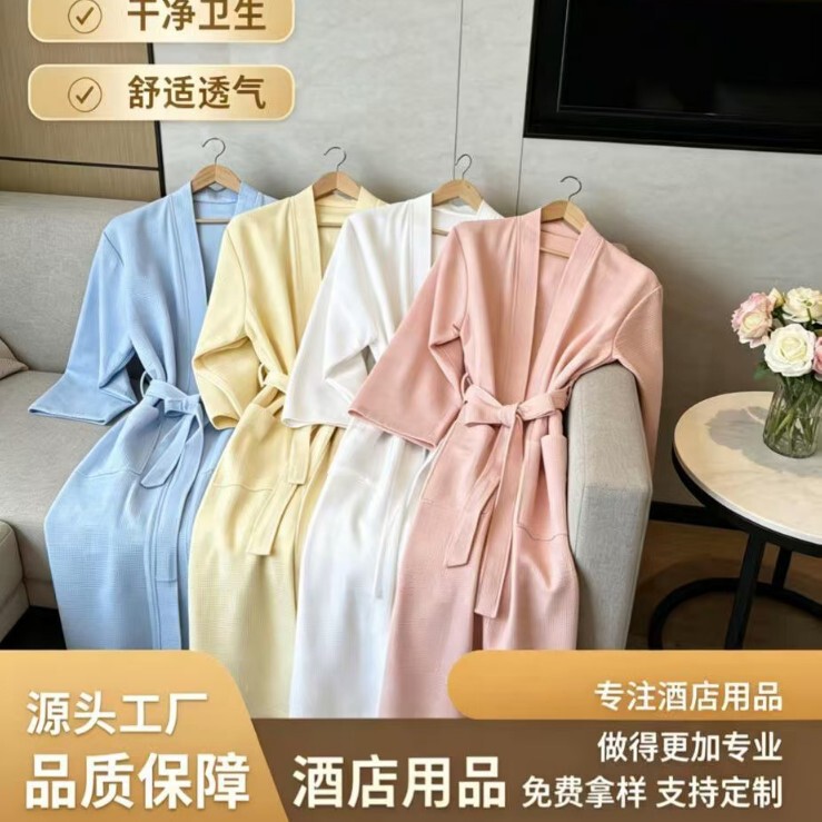 Hotel-Grade Bathrobe, 100% Cotton Waffle Bathrobe with Three-Dimensional Texture + Moisture-Wicking, Lightweight, and Warm for All Seasons Hotel-Grade Bathrobe, 100% Cotton Waffle Bathrobe with Three-Dimensional Texture + Moisture-Wicking, Lightweight, and Warm for All Seasons
