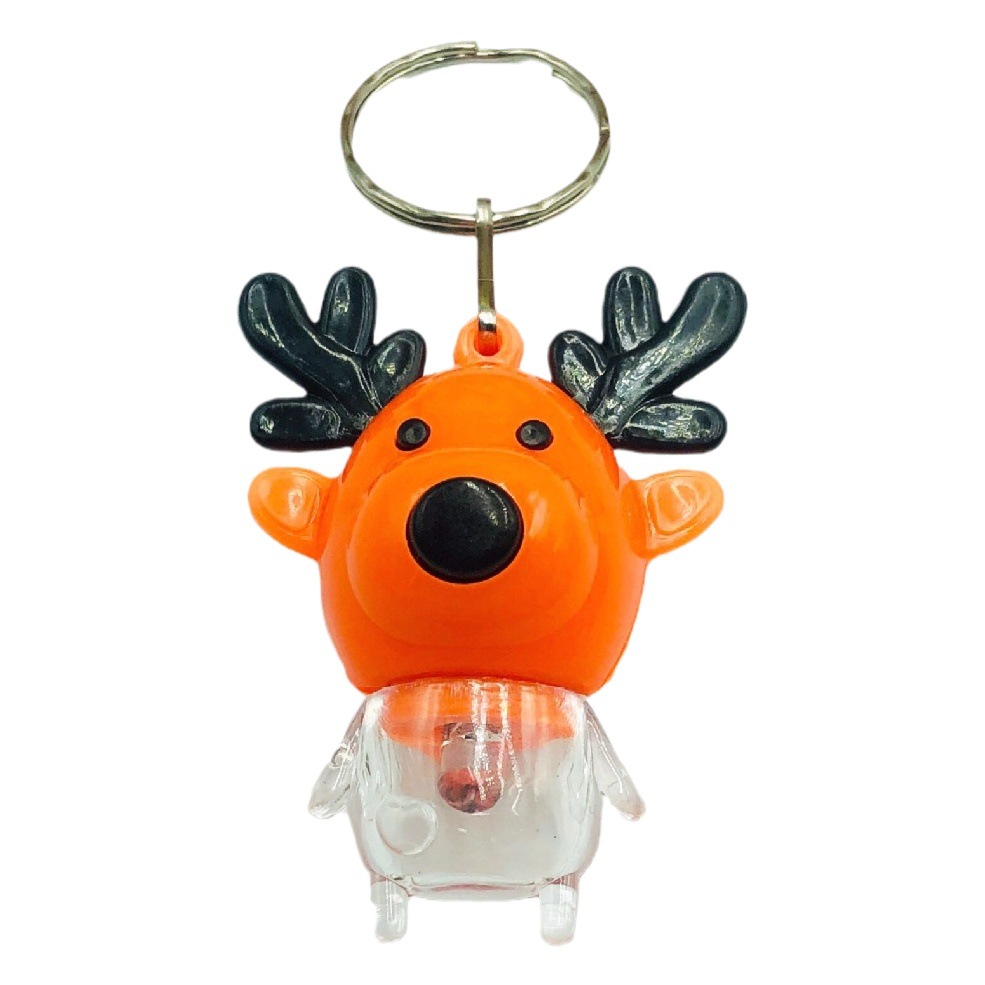 Lindo de navidad elk llavero colgante luminoso de luz LED llavero de los niños de juguete luminoso creativo pequeño regalo