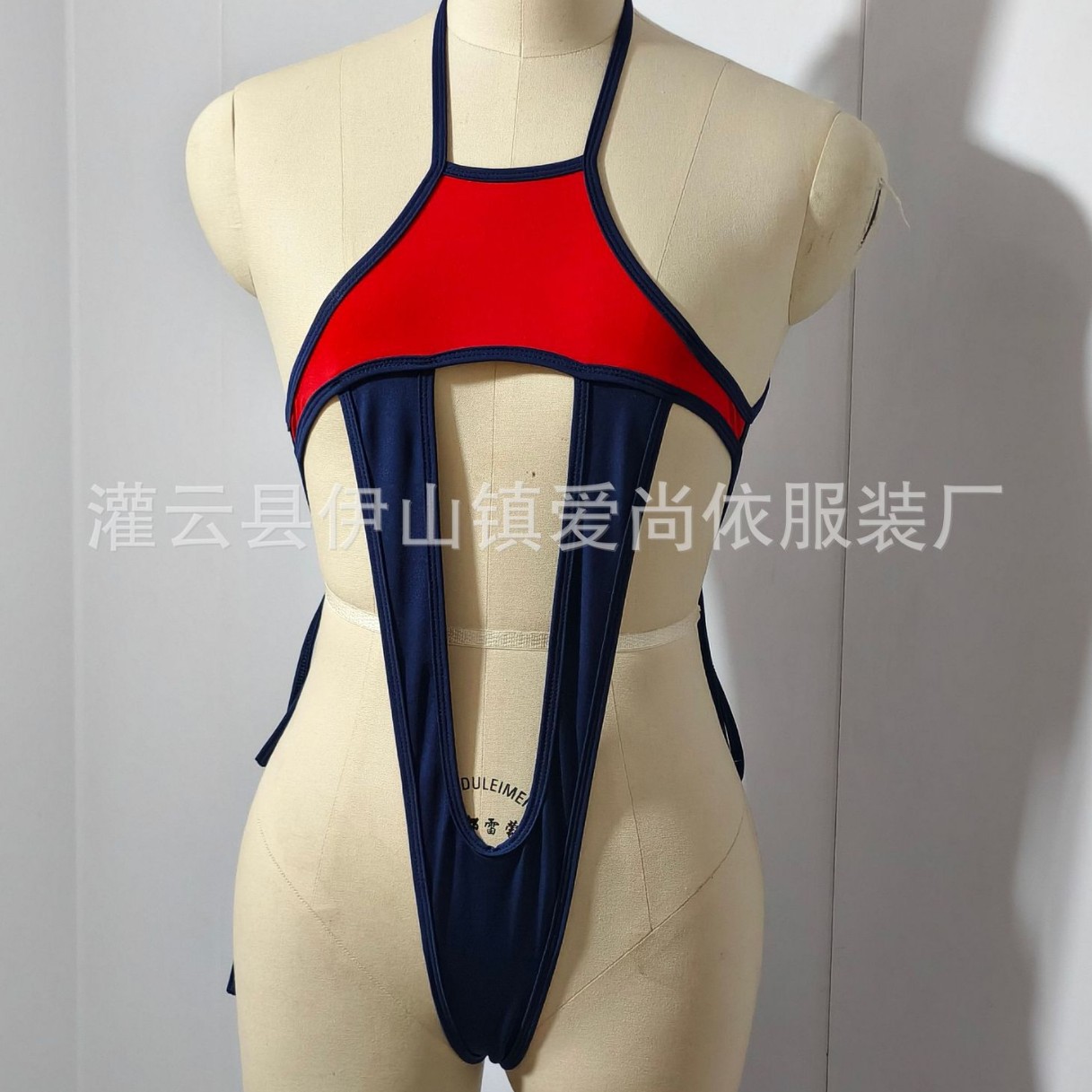 外贸欧美女士情趣内衣死库水拼色性感肚兜拼接连体比基尼泳衣套装