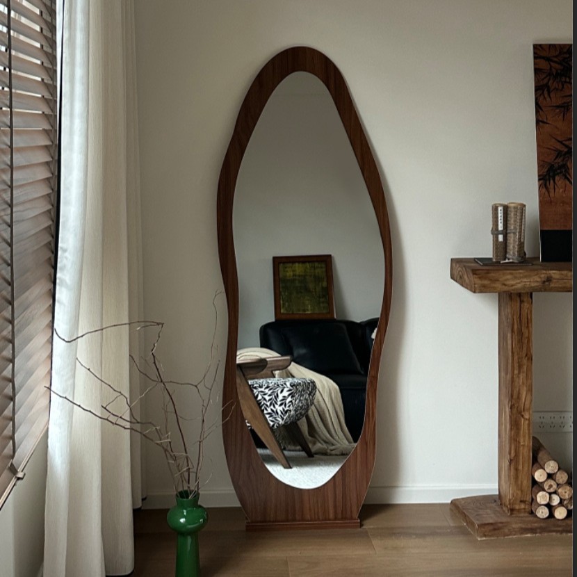 Espejo de cuerpo entero Espejo de cuerpo entero Espejo de piso Tienda de ropa para el hogar Espejo de tocador Celebridad de Internet Dormitorio de niña Espejo grande de pared colgante de forma especial