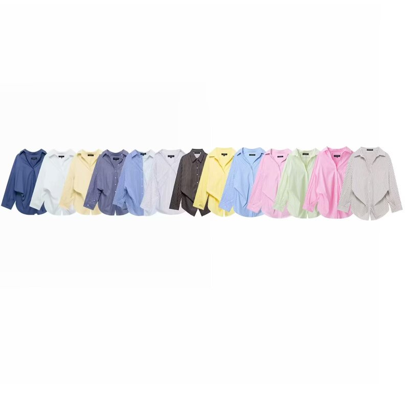 Z Cross-Border European and American Striped Shirt Top and Casual Pants Set 2020458 6929435 3152439