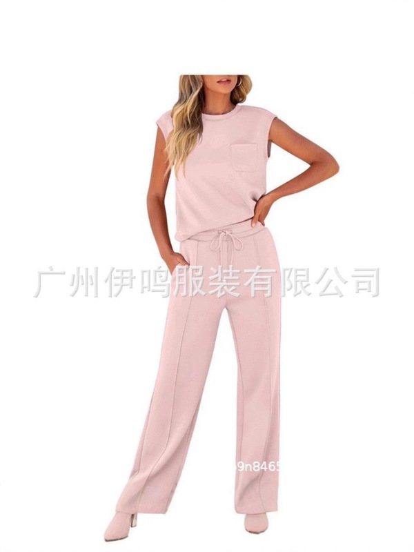 2025夏季新款欧美休闲运动风时尚短袖休闲套装时尚款时尚短袖女装|undefined