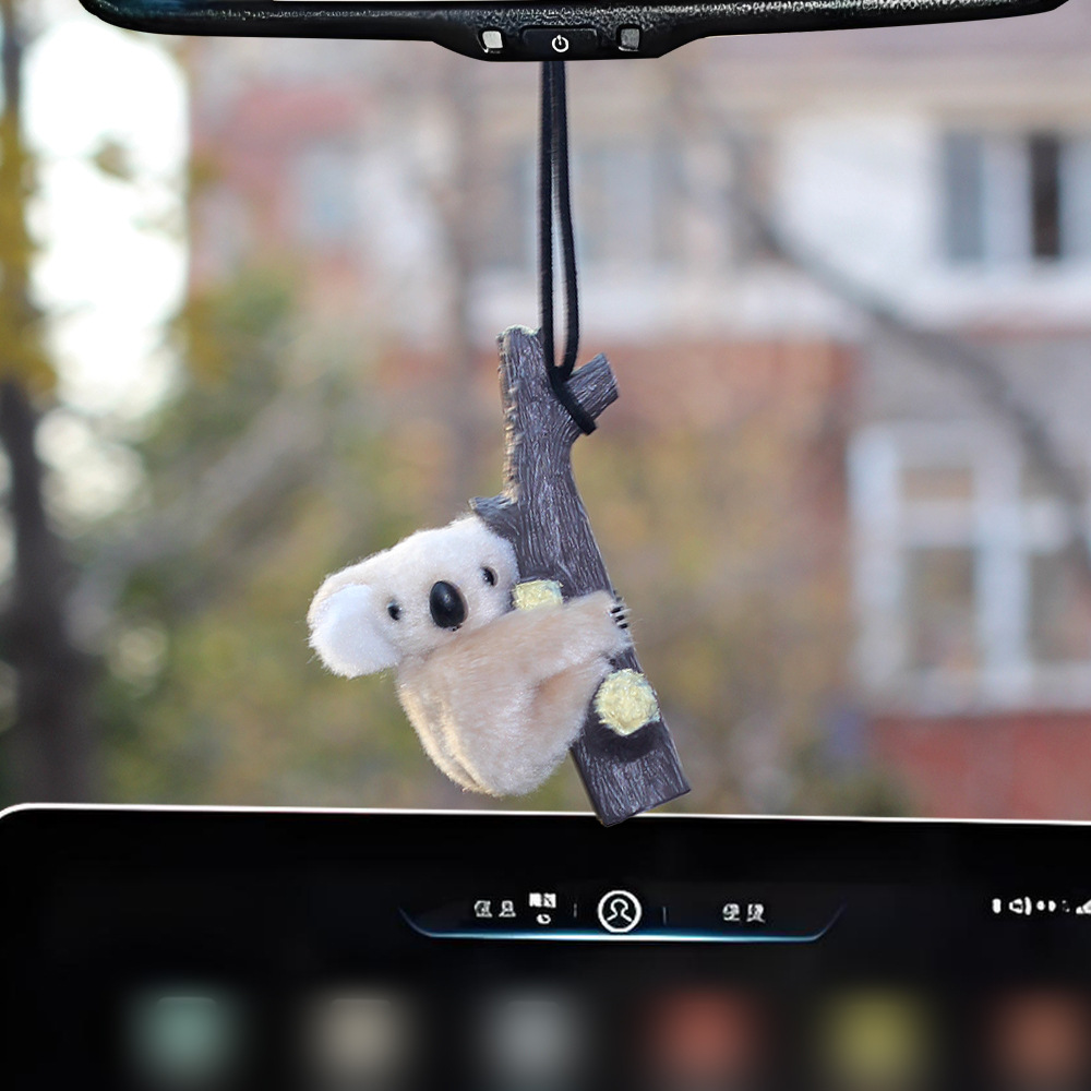 Koala tortuga panda felpa dibujos animados sosteniendo tocones suministros de decoración de automóviles suministros de automóviles lindo colgante de automóvil