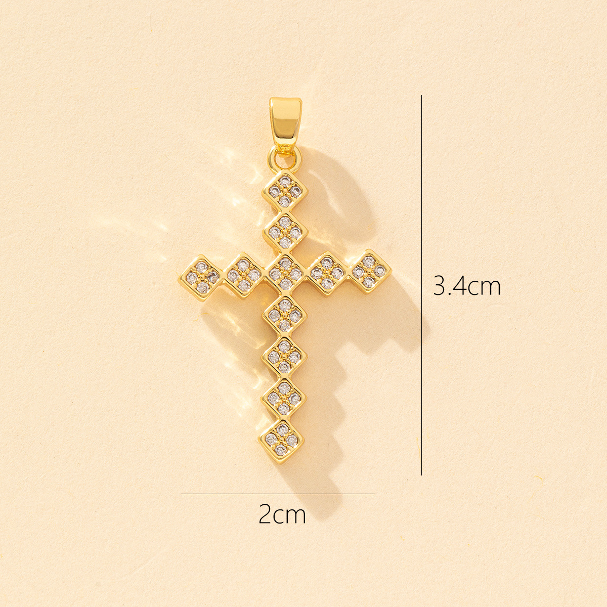 1 Piece Copper Zircon Cross Pendant display picture 27