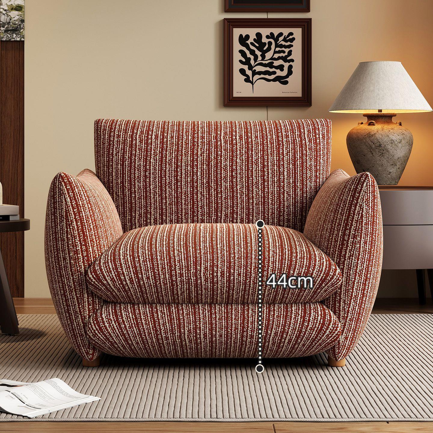 Francés relajado sofá retro sofá único sofá sala de estar dormitorio balcón relajado sillón de algodón y lino nuevo
