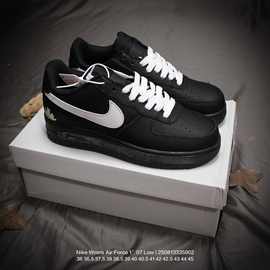 莆田AF1带气垫空军一号纯白小麦纯黑头层皮跨境一件代发经典