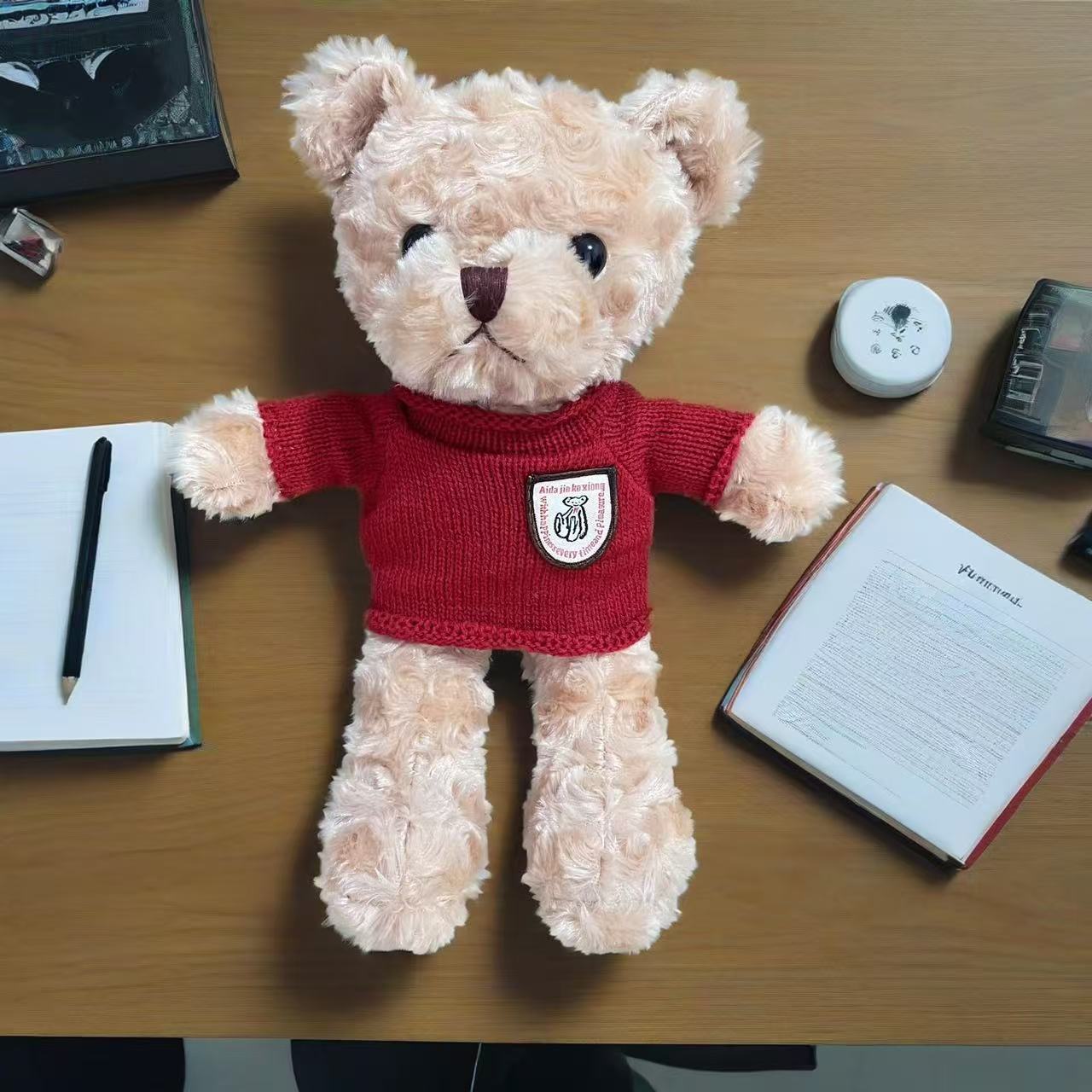 Red sweater brown lemon bear