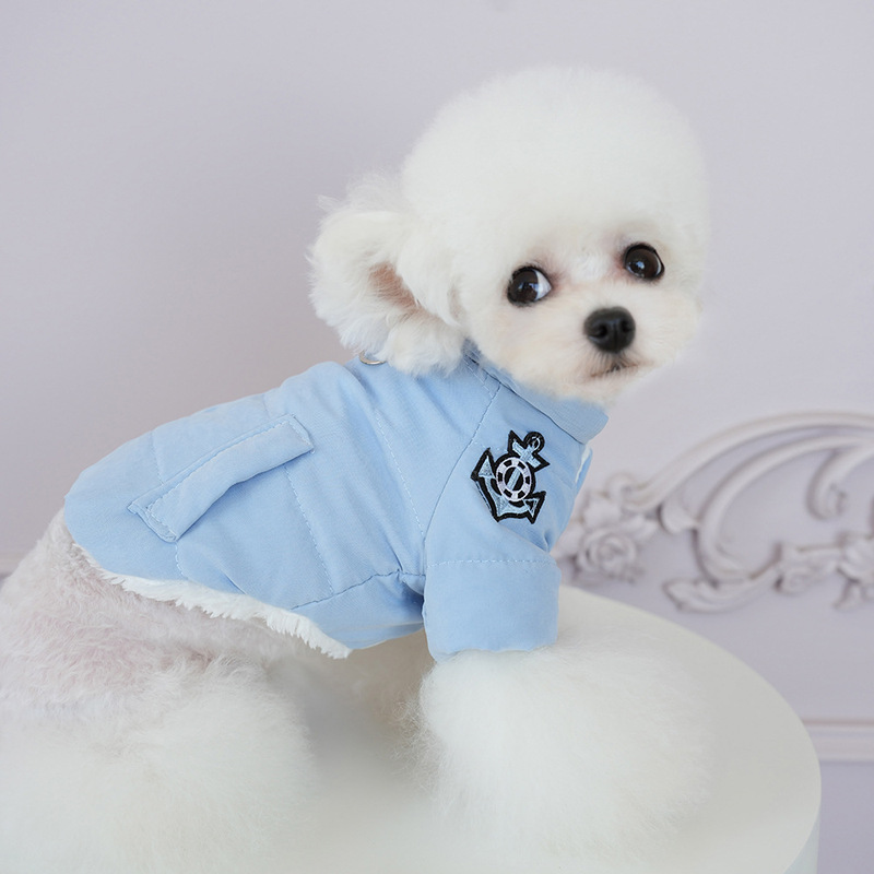 狗狗衣服冬季Q家船长棉衣中小型衣可牵引泰迪猫咪保暖防寒衣批发|undefined