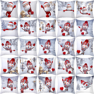 Cross-border Christmas pillowcase Nordic home sofa cushion cover Cartoon Cartoon printing office pillowcase