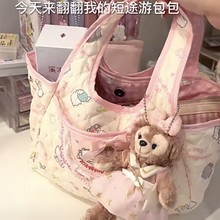 BABY猫婴儿手提包可爱夹棉手拎包可爱小众印花刺绣包ipad包奶黄包