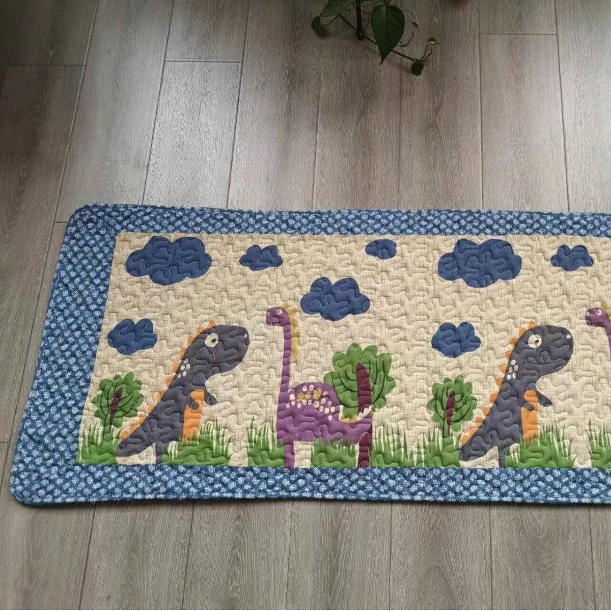 绗缝全棉家用地垫卡通地垫拼接脚垫防滑垫加厚可机洗宠物垫布艺垫